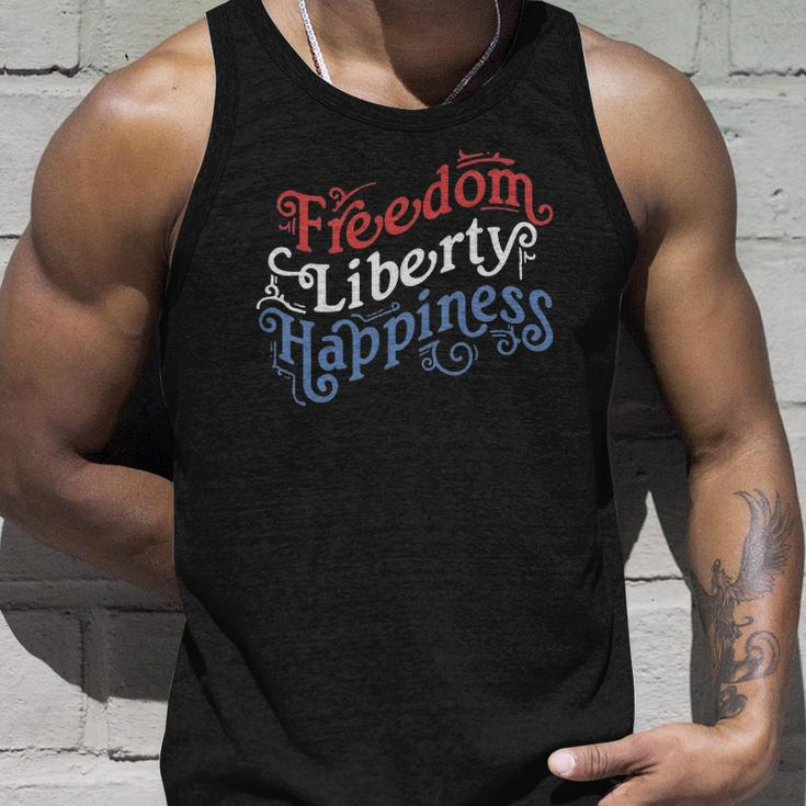 Freedom Liberty Happiness Red White And Blue Unisex Tank Top Gifts for Him