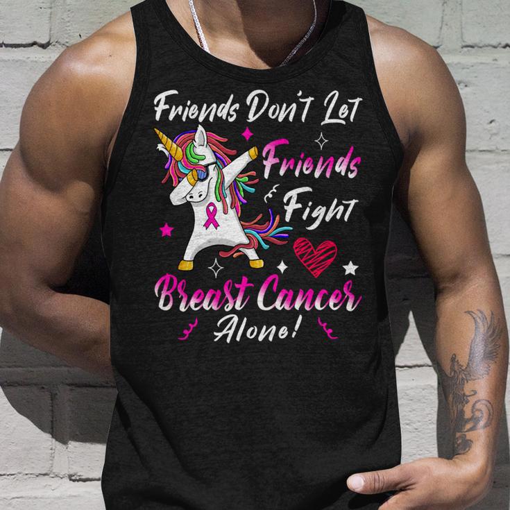 Friends Dont Let Friends Fight Breast Cancer Alone Pink Ribbon Unicorn Breast Cancer Support Breast Cancer Awareness Unisex Tank Top Gifts for Him