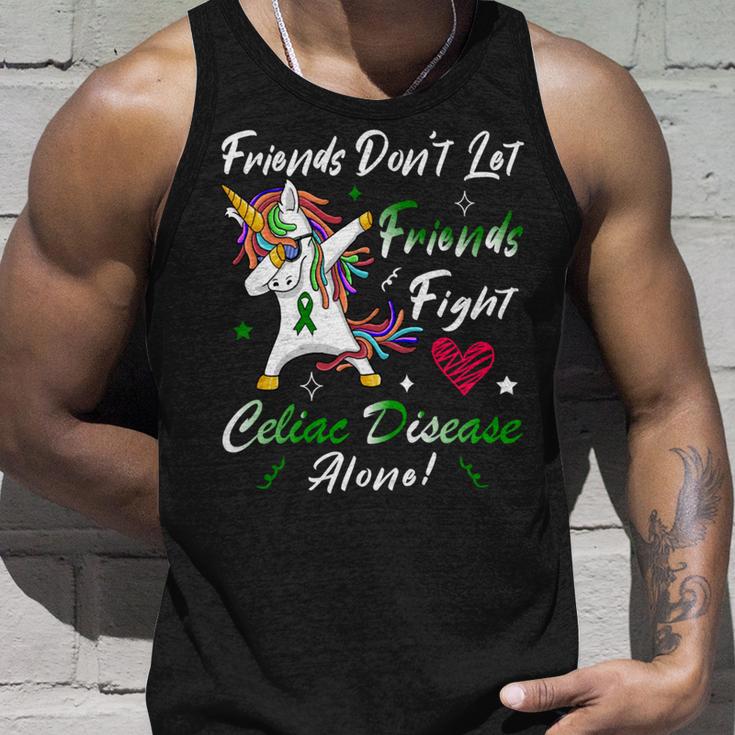 Friends Dont Let Friends Fight Celiac Disease Alone Unicorn Green Ribbon Celiac Disease Celiac Disease Awareness Unisex Tank Top Gifts for Him