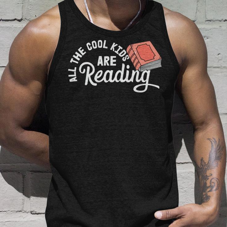 Funny All The Cool Kids Are Reading Unisex Tank Top Gifts for Him