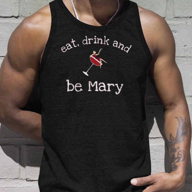 Funny Eat Drink And Be Mary Wine Womens Novelty Gift Unisex Tank Top Gifts for Him