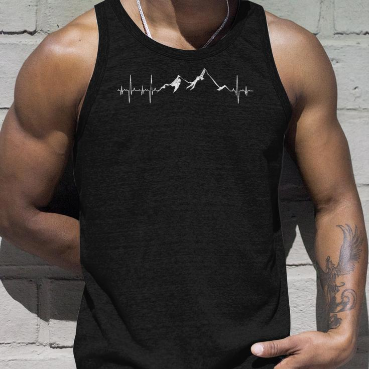 Funny Hiker Hiking Mountain Heartbeat Outdoor Adventure Unisex Tank Top Gifts for Him