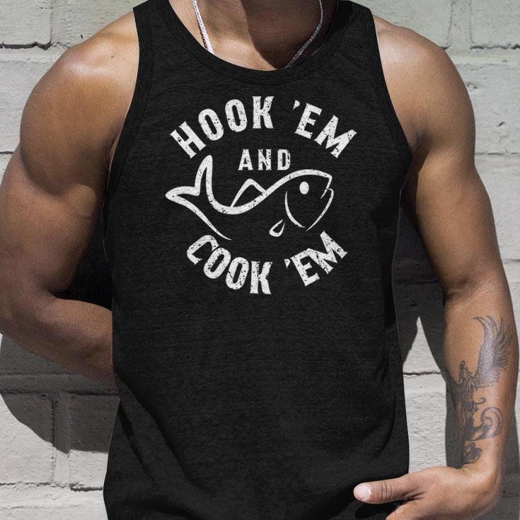 Funny Hookem And Cookem Fishing Unisex Tank Top Gifts for Him