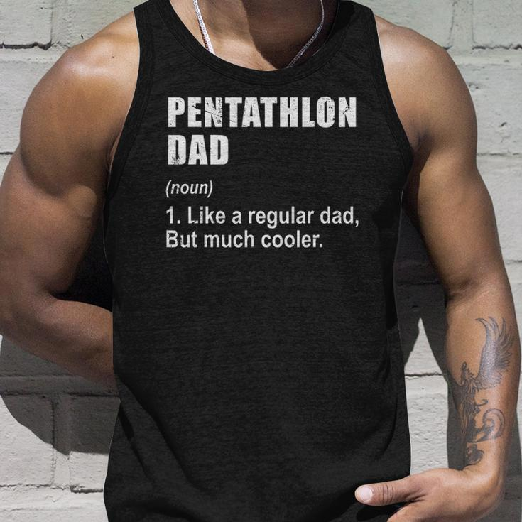 Funny Pentathlon Dad Like Dad But Much Cooler Definition Unisex Tank Top Gifts for Him