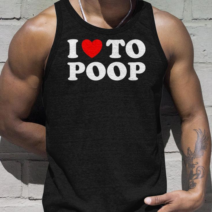 Funny Red Heart I Love To Poop Unisex Tank Top Gifts for Him