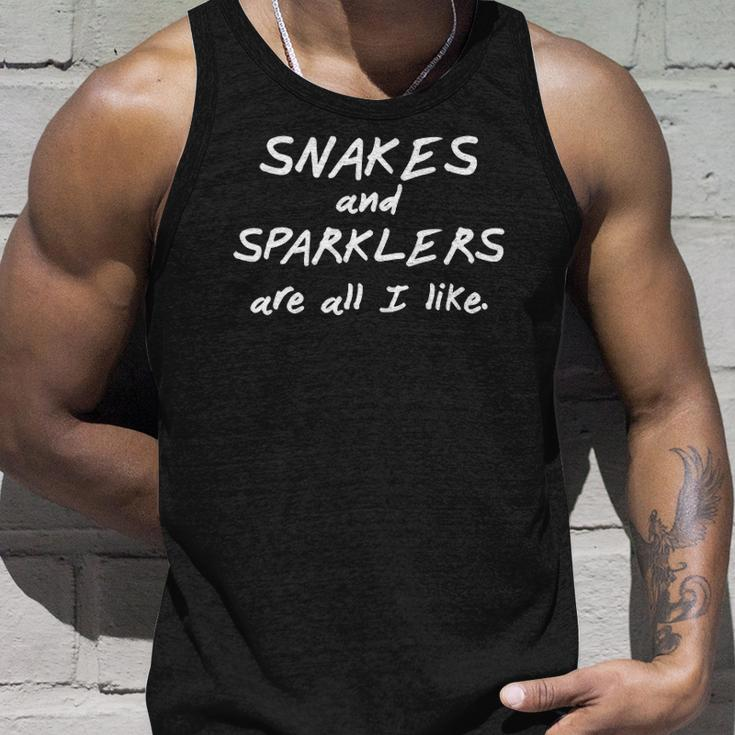 Funny Snakes And Sparklers All I Like 4Th Of July Unisex Tank Top Gifts for Him