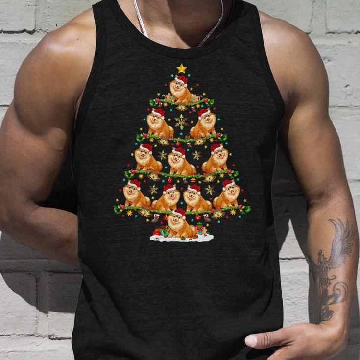 Funny Xmas Lighting Santa Pomeranian Christmas Tree T-Shirt Unisex Tank Top Gifts for Him