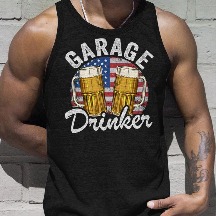 Garage Drinker 4Th Of July American Flag Dad Mens Garage V2V3 Unisex Tank Top Gifts for Him