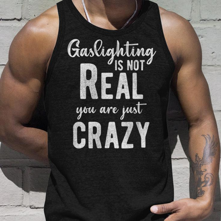 Gaslighting Is Not Real Youre Just Crazy Funny Vintage Unisex Tank Top Gifts for Him