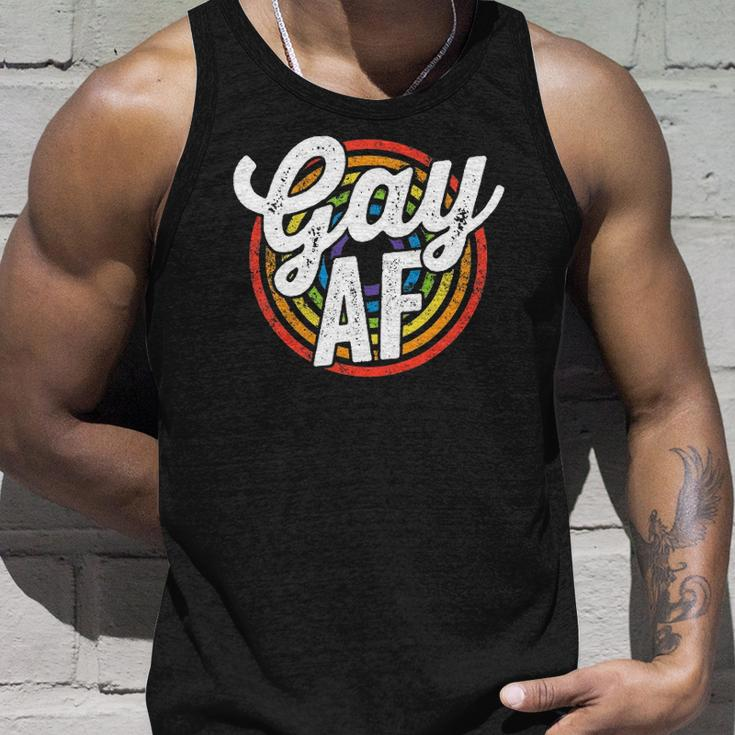 Gay Af Lgbt Pride Rainbow Flag March Rally Protest Equality Unisex Tank Top Gifts for Him
