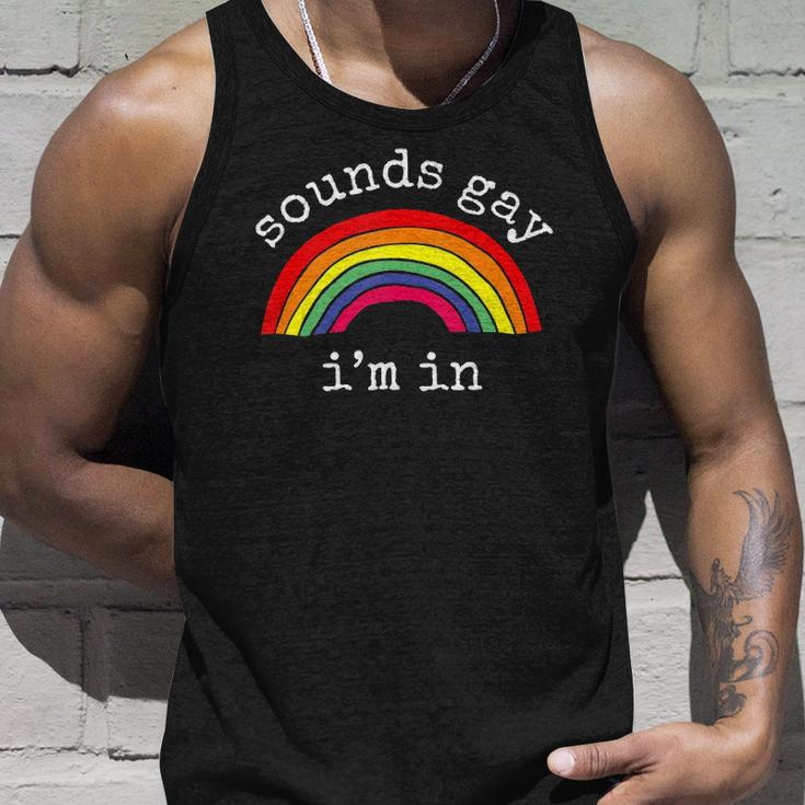 Gay Pride Men Women Lgbt Rainbow Sounds Gay Im In Unisex Tank Top Gifts for Him