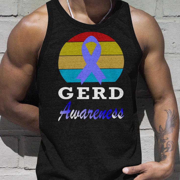 Gerd Awareness Vintage Periwinkle Blue Ribbon Gastroesophageal Reflux Disease Gerd Awareness Unisex Tank Top Gifts for Him