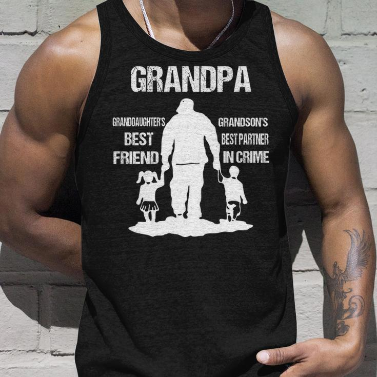 Grandpa Gift Grandpa Best Friend Best Partner In Crime Unisex Tank Top Gifts for Him