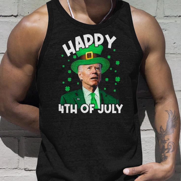 Happy 4Th Of July Biden Leprechaun Shamrock St Patricks Day Unisex Tank Top Gifts for Him