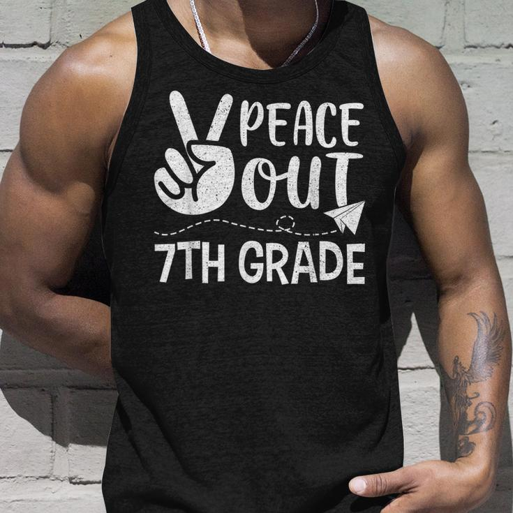 Happy Last Day Of School Retro Peace Out 7Th Grade Unisex Tank Top Gifts for Him