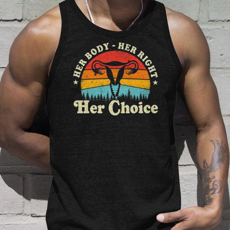Her Body Her Right Her Choice Feminist Womens Feminism Unisex Tank Top Gifts for Him