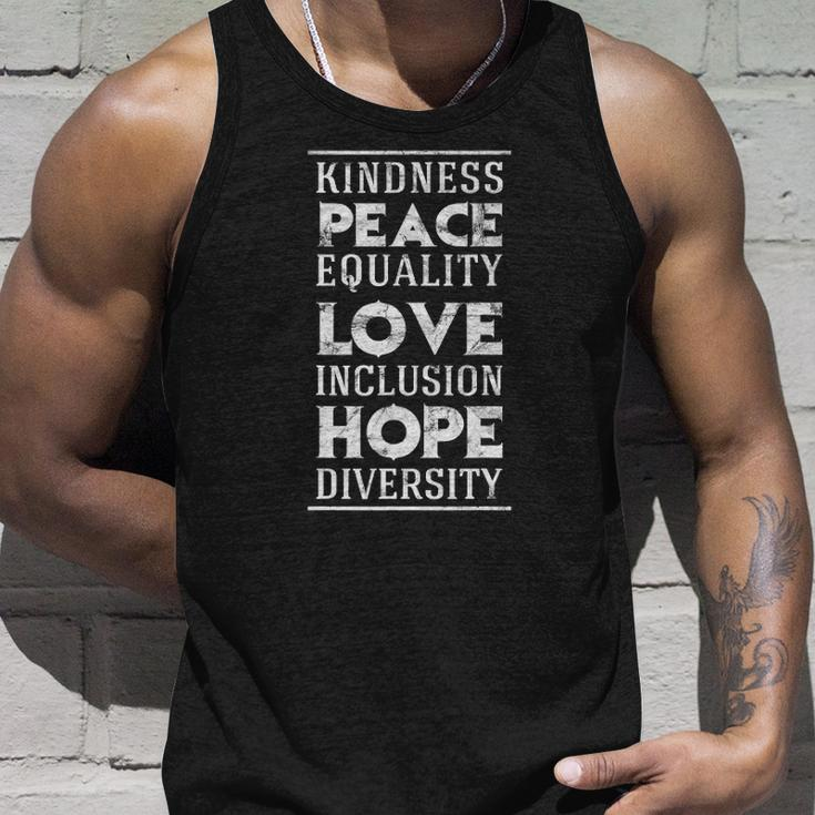 Human Kindness Peace Equality Love Inclusion Diversity Unisex Tank Top Gifts for Him