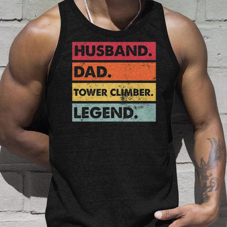 Husband Dad Tower Climber Funny Tower Climbing Father Mens Unisex Tank Top Gifts for Him