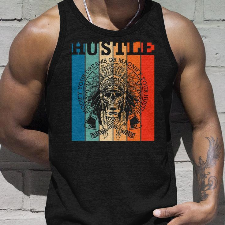 Hustle Retro Native American Indian Hip Hop Music Lover Tank Top Gifts for Him