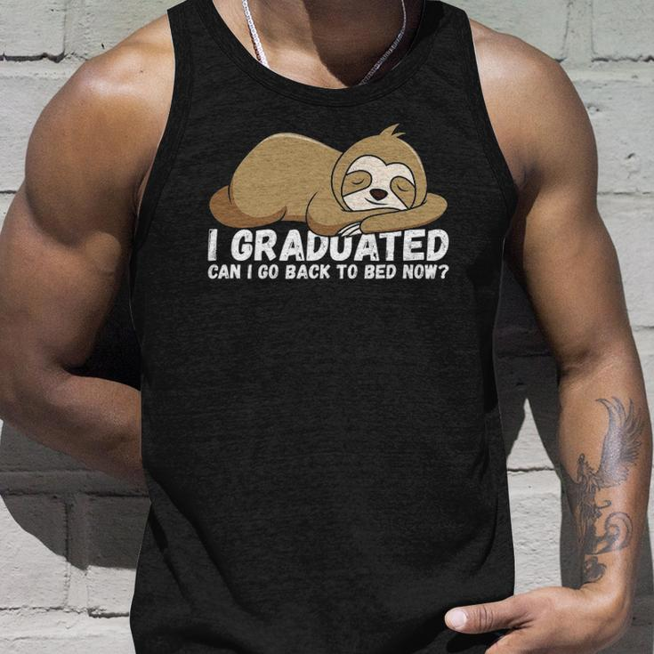 I Graduated Can I Go Back To Bed Now - Funny Senior Grad Unisex Tank Top Gifts for Him