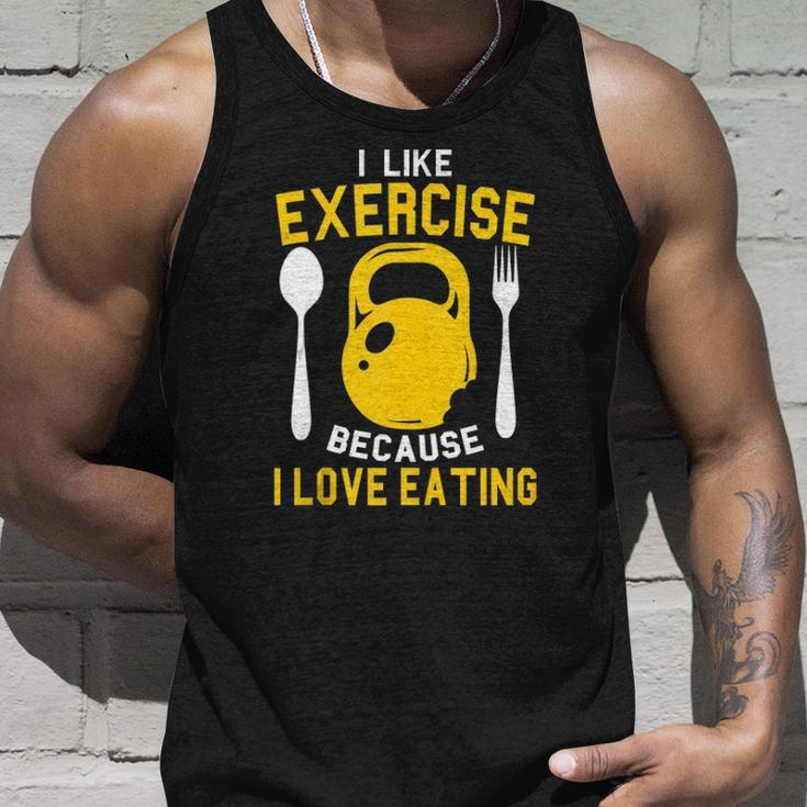 I Like Exercise Because I Love Eating Gym Workout Fitness Unisex Tank Top Gifts for Him
