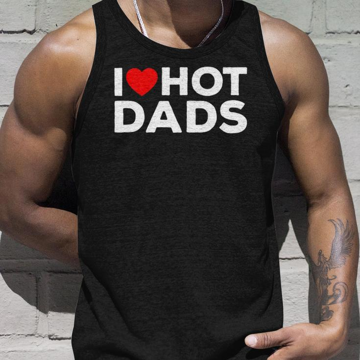 I Love Hot Dads Red Heart Funny Unisex Tank Top Gifts for Him