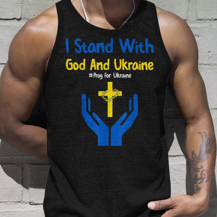 I Stand With God And Ukraine Christian Cross Faith Christ Unisex Tank Top Gifts for Him