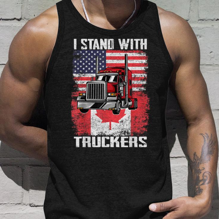 I Stand With Truckers - Truck Driver Freedom Convoy Support Unisex Tank Top Gifts for Him
