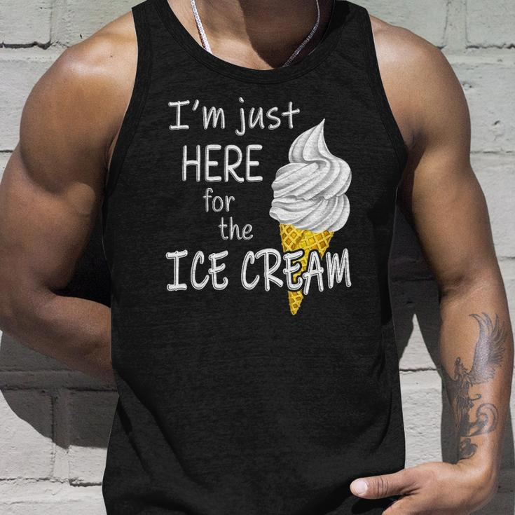 Im Just Here For The Ice Cream Summer Funny Cute Vanilla Unisex Tank Top Gifts for Him