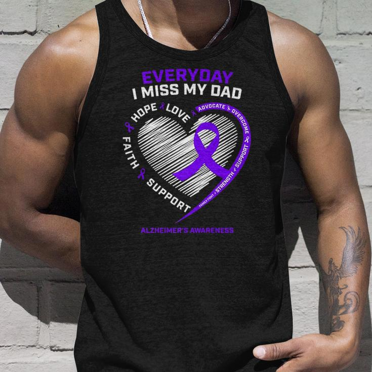 In Memory Dad Purple Alzheimers Awareness Unisex Tank Top Gifts for Him