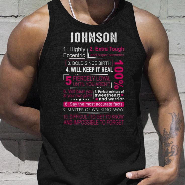 Johnson Name Gift Johnson V2 Unisex Tank Top Gifts for Him