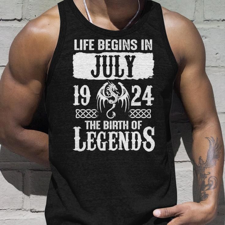 July 1924 Birthday Life Begins In July 1924 Unisex Tank Top Gifts for Him