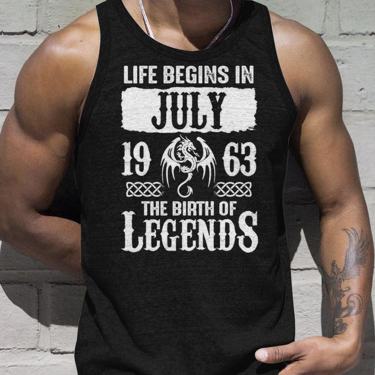 July 1963 Birthday Life Begins In July 1963 Unisex Tank Top Gifts for Him