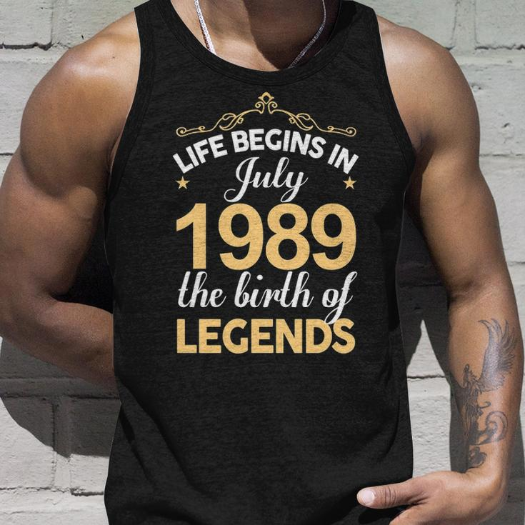 July 1989 Birthday Life Begins In July 1989 Unisex Tank Top Gifts for Him