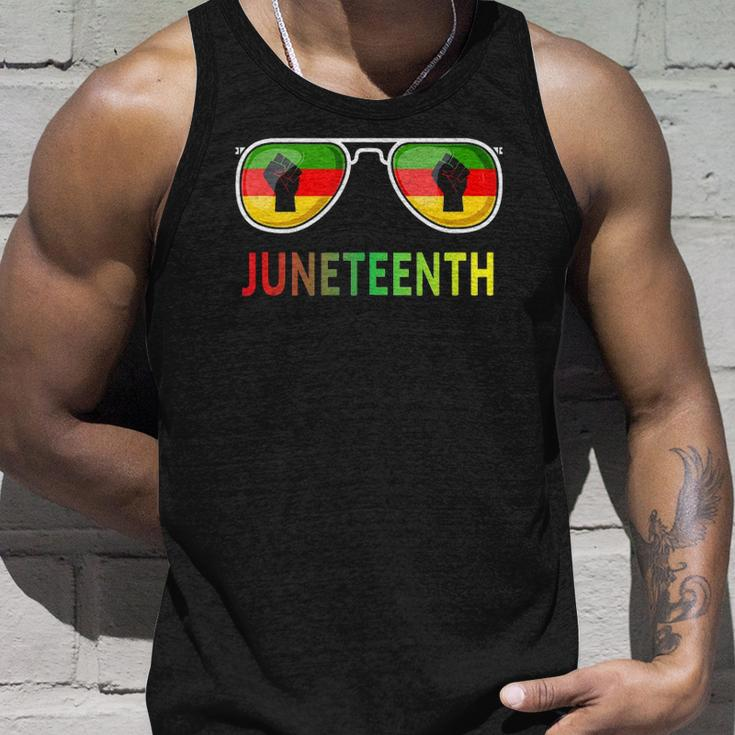 Juneteenth Sunglasses Black Pride Flag Fists Men Women Unisex Tank Top Gifts for Him