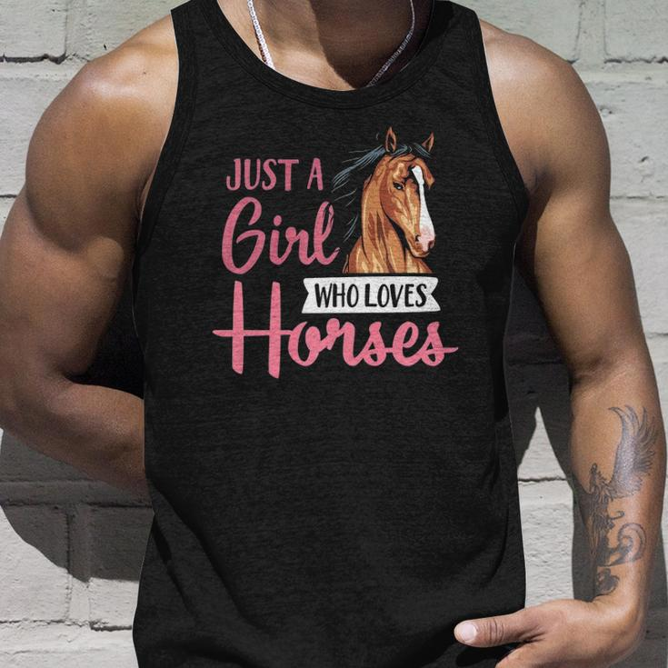 Just A Girl Who Loves Horses Cute Horseback Riding Lesson Unisex Tank Top Gifts for Him