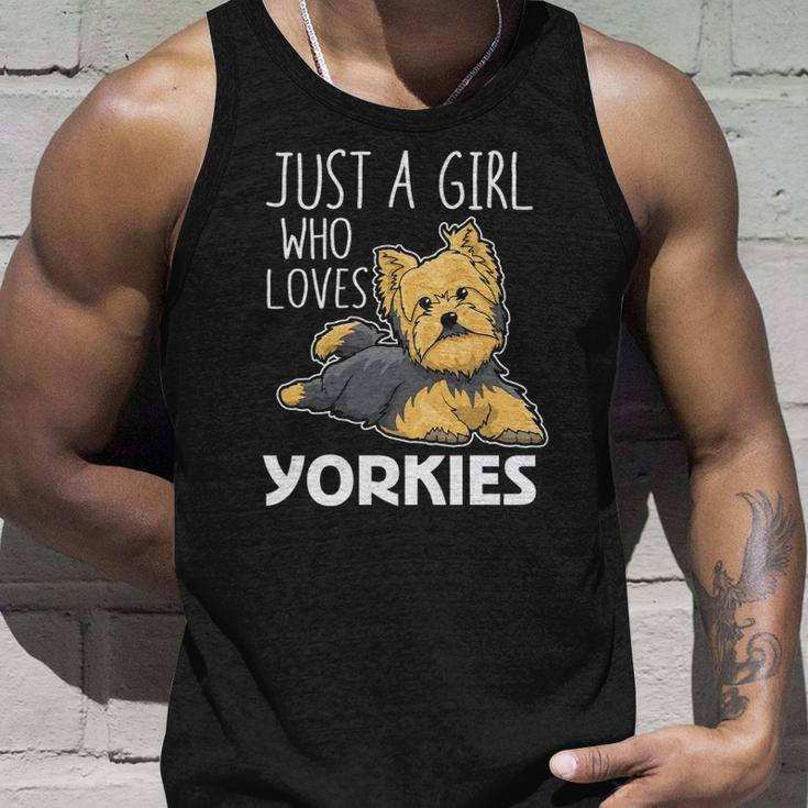 Womens Just A Girl Who Loves Yorkies Yorkshire Terrier Tank Top Gifts for Him