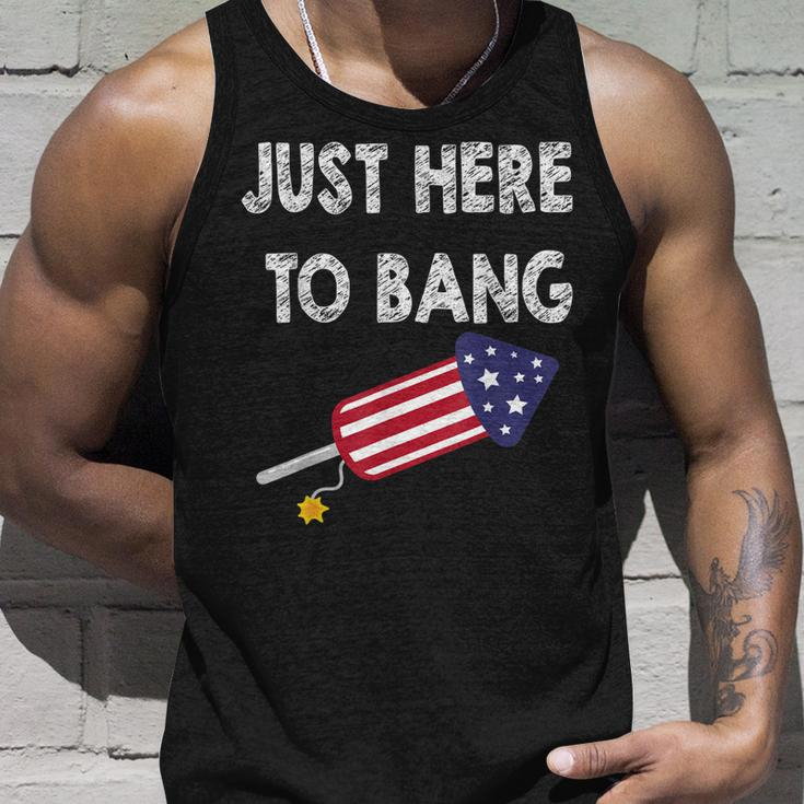 Just Here To Bang 4Th July American Flag - Independence Day Unisex Tank Top Gifts for Him