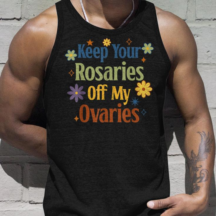 Keep Your Rosaries Off My Ovaries Pro Choice Feminist Floral Unisex Tank Top Gifts for Him