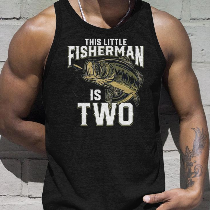 Kids 2 Years Old Fishing Birthday Party Fisherman 2Nd For Boy Tank Top Gifts for Him