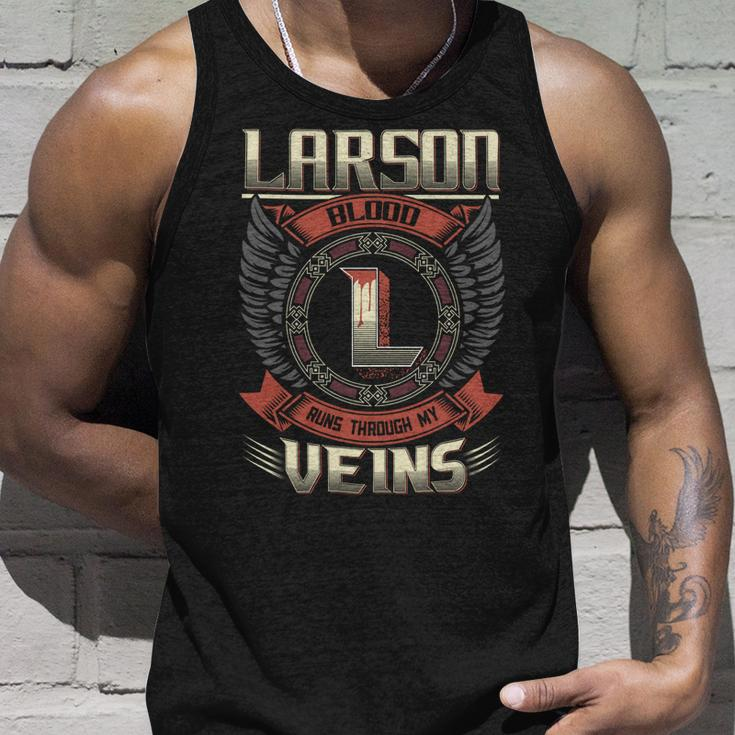 Larson Blood Run Through My Veins Name V2 Unisex Tank Top Gifts for Him