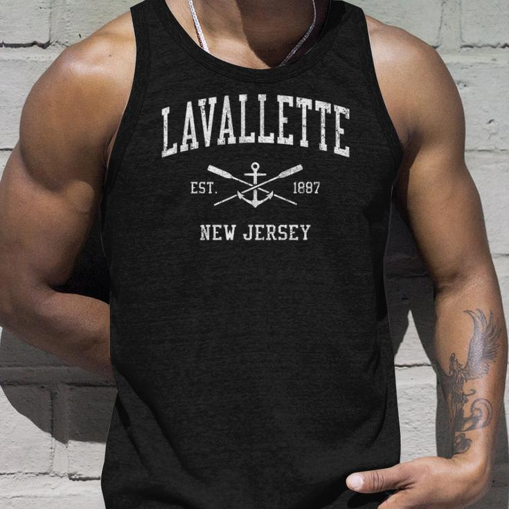Lavallette Nj Vintage Crossed Oars & Boat Anchor Sports Unisex Tank Top Gifts for Him