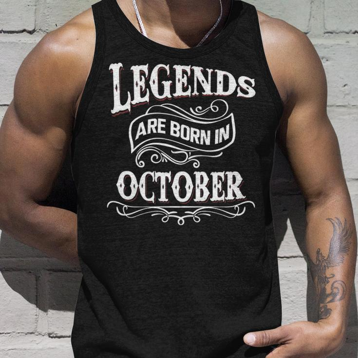 Legends Are Born In October Unisex Tank Top Gifts for Him