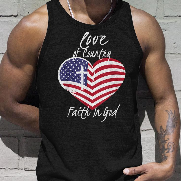 Love Of Country Faith In God Funny Christian 4Th Of July Unisex Tank Top Gifts for Him