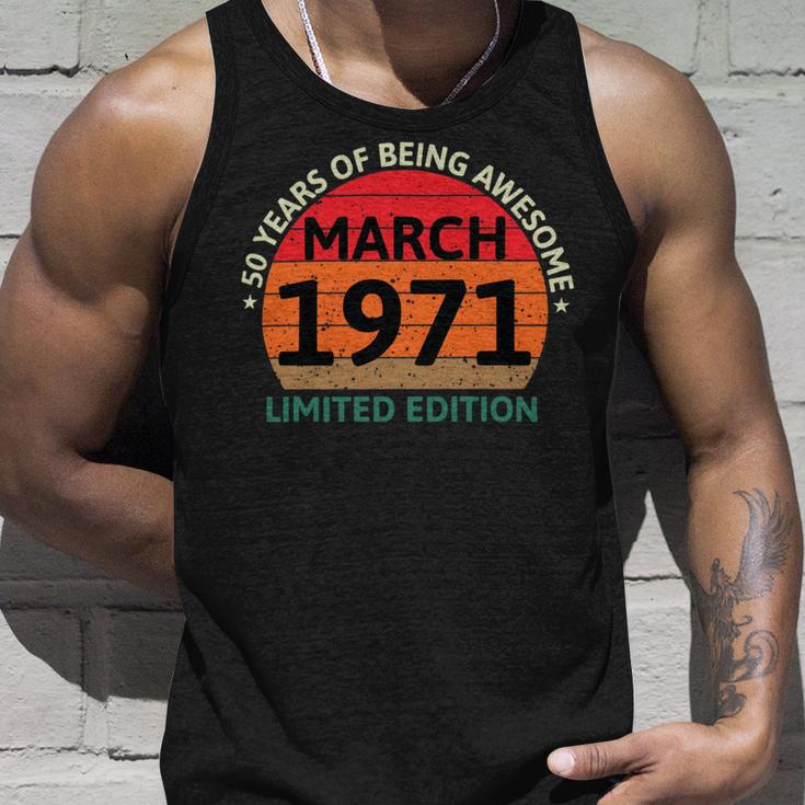 March 1971 50 Years Old Retro Vintage 50Th Birthday V2 Unisex Tank Top Gifts for Him