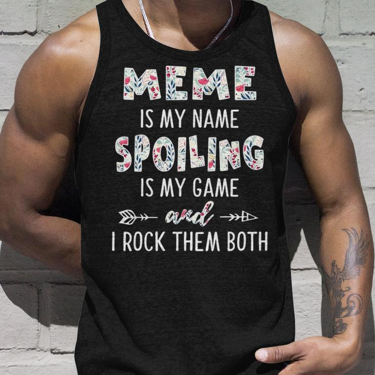 Meme Grandma Gift Meme Is My Name Spoiling Is My Game Unisex Tank Top Gifts for Him