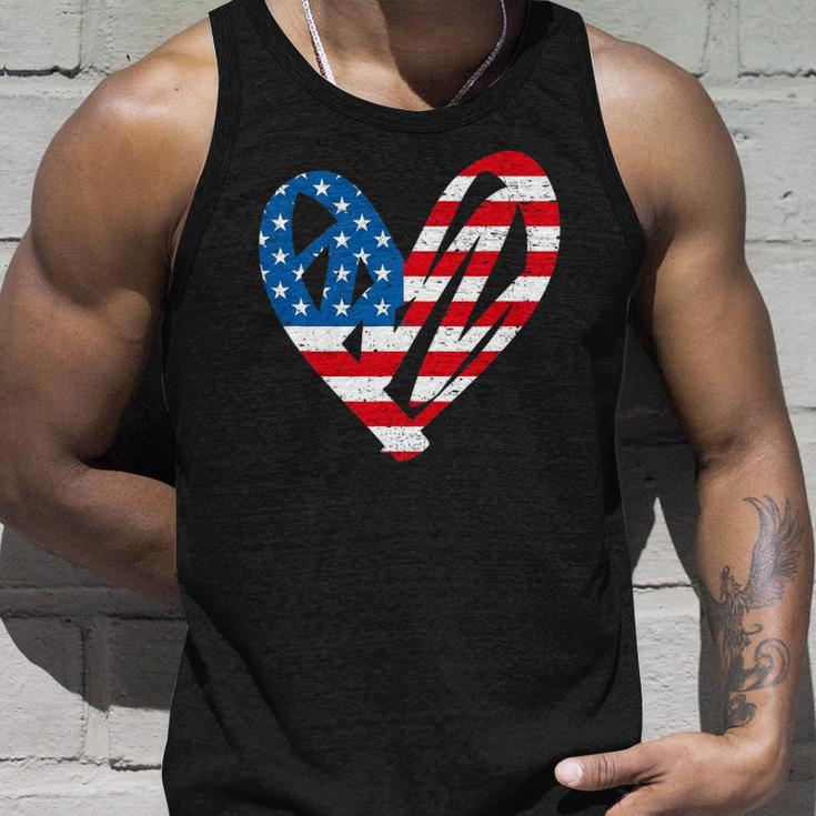 Memorial Day & 4Th July Partiotic Heart Mens & Womens Unisex Tank Top Gifts for Him