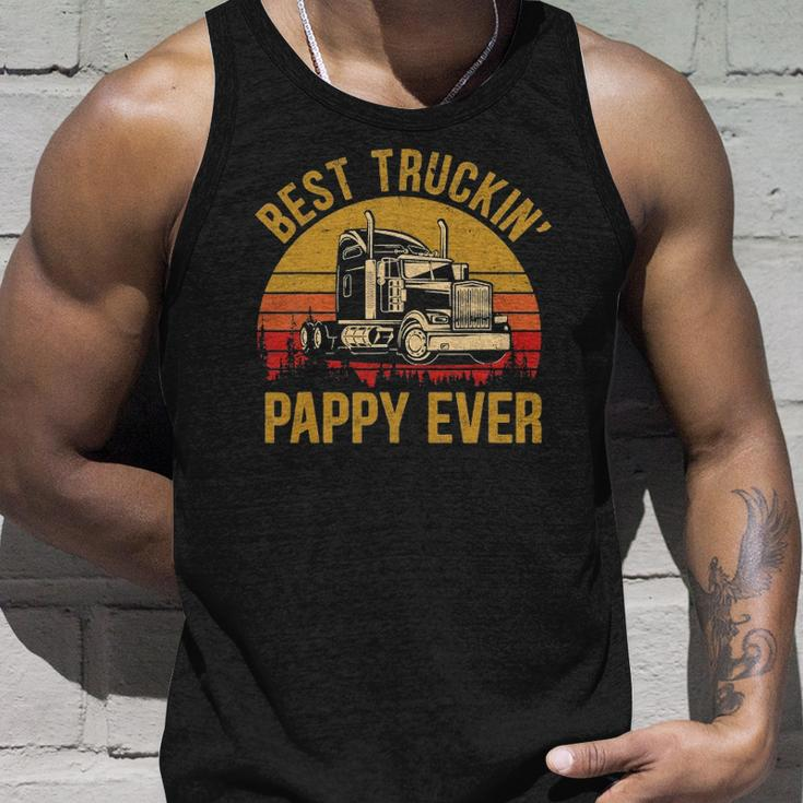 Mens Best Truckin Pappy Ever Big Rig Trucker Fathers Day Unisex Tank Top Gifts for Him