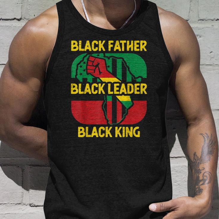Mens Black Father Black Leader Black King Dad Unisex Tank Top Gifts for Him