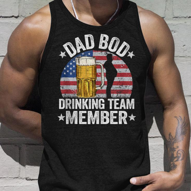 Mens Dad Bod Drinking Team Member American Flag 4Th Of July Beer Unisex Tank Top Gifts for Him